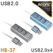 INTOPIC 廣鼎 USB2.0鋁合金集線器(HB-37) 藍色