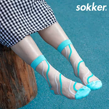 【sokker®】碧藍之夢4分之3玻璃襪