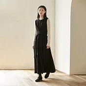 旅途原品_風雅_立裁羊毛連衣裙 L/XL　 XL 黑色