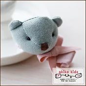 【akiko kids】棉麻卡通動物造型兒童髮夾  -藍色小熊