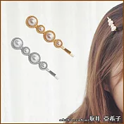 『坂井．亞希子』日系珍珠簡約時尚髮夾邊夾  -白金色