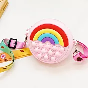 【滅鼠按按樂】給寶貝的禮物 兩用彩虹益智解壓泡泡小背包 _粉紅