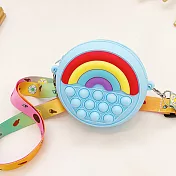 【滅鼠按按樂】給寶貝的禮物 兩用彩虹益智解壓泡泡小背包 _藍色