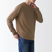 [MUJI無印良品]男有機棉節紗天竺長袖T恤 S 摩卡棕