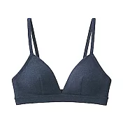 [MUJI無印良品]女有機棉混針織胸罩 S 深藍