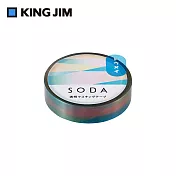 【KING JIM】HITOTOKI SODA 透明PET卷狀膠帶 10MM 極光 CMT10-004
