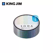 【KING JIM】HITOTOKI SODA 透明PET卷狀膠帶 15MM 棱鏡 CMT15-011
