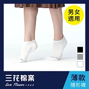 【SunFlower三花】三花素面加高隱形襪.襪子_ 白