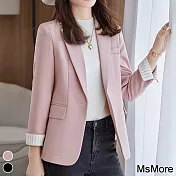 【MsMore】春新款韓版小香風時尚西裝外套#111843- M 粉紅