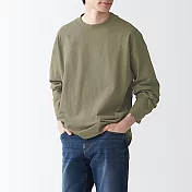 [MUJI無印良品]男有機棉粗織天竺長袖T恤 XL 深米