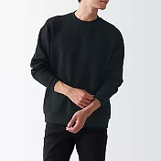 [MUJI無印良品]男有機棉混二重織長袖T恤 M 黑色