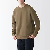 [MUJI無印良品]男有機棉混二重織長袖T恤 L 摩卡棕