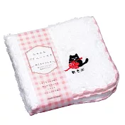 【日本KOJI】黑貓日常柔軟純棉方巾 ‧ 悠閒