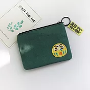 【素包包】日本達摩不倒翁開運招財鑰匙零錢收納包 _墨綠