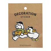 【Mark’s】× 松本Seiji DOG&DUCK系列刺繡貼紙 ‧ 丸太狗+鴨鴨A