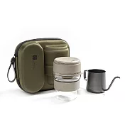 【HOLOHOLO】COFF GO 手沖咖啡露營旅行套件組4色(含手沖細口壺、贈濾紙) 橄欖綠