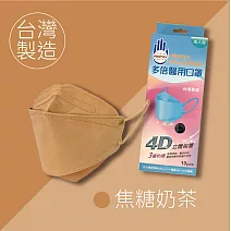 【多倍】KF94_4D醫用立體口罩-台灣製 (10片x1盒) 焦糖奶茶色