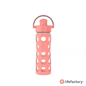 【Lifefactory】玻璃水瓶掀蓋475ml (AFCN-475-MLOR) _哈密瓜橘