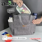 【OMORY】方便袋! 方形雙側口袋防水便當袋2way購物通勤袋/便當袋/保溫袋- 方形灰