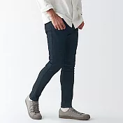 [MUJI無印良品]男有機棉混縱橫彈性丹寧窄版褲 31 暗藍