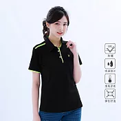 【遊遍天下】台灣製女款吸濕排汗抗UV機能POLO衫(GS1004) M 黑色