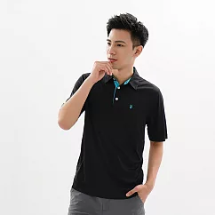 【遊遍天下】MIT男款抗UV機能薄款POLO衫(GS10026) L 黑色