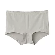 [MUJI無印良品]女有機棉混彈性天竺無側縫平口內褲 L 灰白