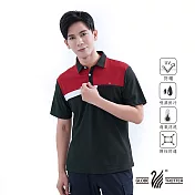【遊遍天下】男款抗UV吸濕排汗機能POLO衫(GS1035) 5XL 黑紅