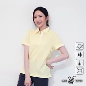 【遊遍天下】女款吸濕排汗抗UV機能POLO衫(GS1033) M 黃白