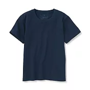 【MUJI 無印良品】兒童有機棉天竺短袖T恤 110 深藍