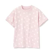 【MUJI 無印良品】兒童有機棉節紗天竺短袖T恤 110 淺粉紋樣