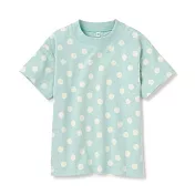 【MUJI 無印良品】兒童有機棉節紗天竺短袖T恤 120 薄荷綠紋樣