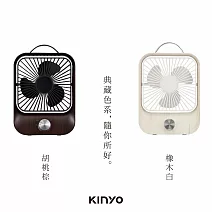 【KINYO】木紋質感靜音風扇 UF-6870 橡木白