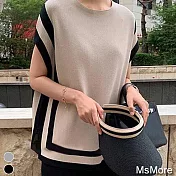 【MsMore】韓國代購款時尚大方針織2件式寬褲套裝#112106- FREE 黑