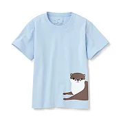 [MUJI無印良品]兒童有機棉天竺印花T恤 110 小爪水獺