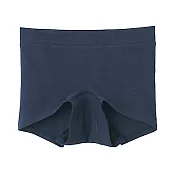 [MUJI無印良品]女有機棉混彈性天竺拳擊生理內褲 S 深藍S