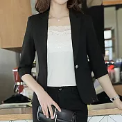 【MsMore】春夏韓版知性修身小西裝外套#112125- M 黑