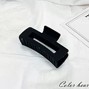 【卡樂熊】韓版氣質磨砂方形造型爪夾/髮夾(六色)- 黑色