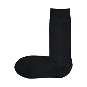 【MUJI 無印良品】男棉混腳跟特殊編織直角襪24~28cm 黑色