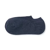 【MUJI 無印良品】女棉混淺口直角襪23~25cm 藍色