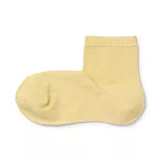【MUJI 無印良品】女棉混足口寬鬆舒適直角短襪23~25cm 淡黃
