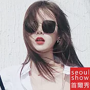 seoul show首爾秀 韓版bi大框ins風男女太陽眼鏡UV400墨鏡 0815 黑金框