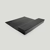【QMAT】6mm折疊瑜珈墊 台灣製 (拉鍊式收納袋) 黑灰