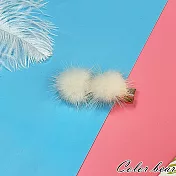 【卡樂熊】韓系毛絨可愛水貂毛造型髮夾(七款)- 奶白蝶結毛球