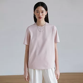 旅途原品 高品質匹馬棉圓領T恤 M/L/XL　 L 粉紅色