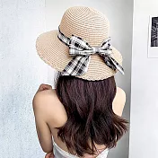 【KISSDIAMOND】韓系沙灘風遮陽草帽(KDH-D81) 米色