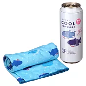 【Liv Heart】日本抗UV罐裝涼感巾(L) ‧ 鯨鯊(藍)