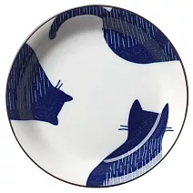 SANGO 北歐風動物紋 陶瓷義大利麵餐盤22cm · 貓咪