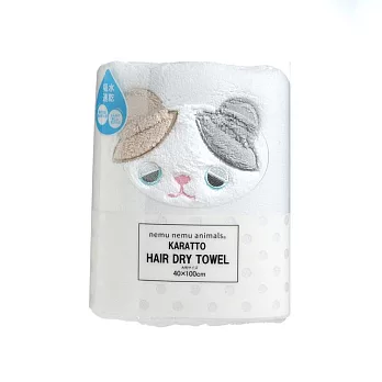 【Liv Heart】日本超吸水速乾可愛動物造型柔軟毛巾 ‧ 貓咪