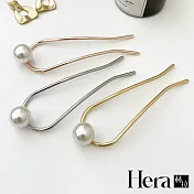【Hera 赫拉】極簡珍珠髮簪梳盤髮器 H111040804 銀色